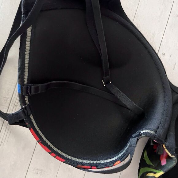 Cacique Plus Bra Harness Boost Strapless Stay Put Lace Detail Size 38D Tropical - Picture 4 of 12